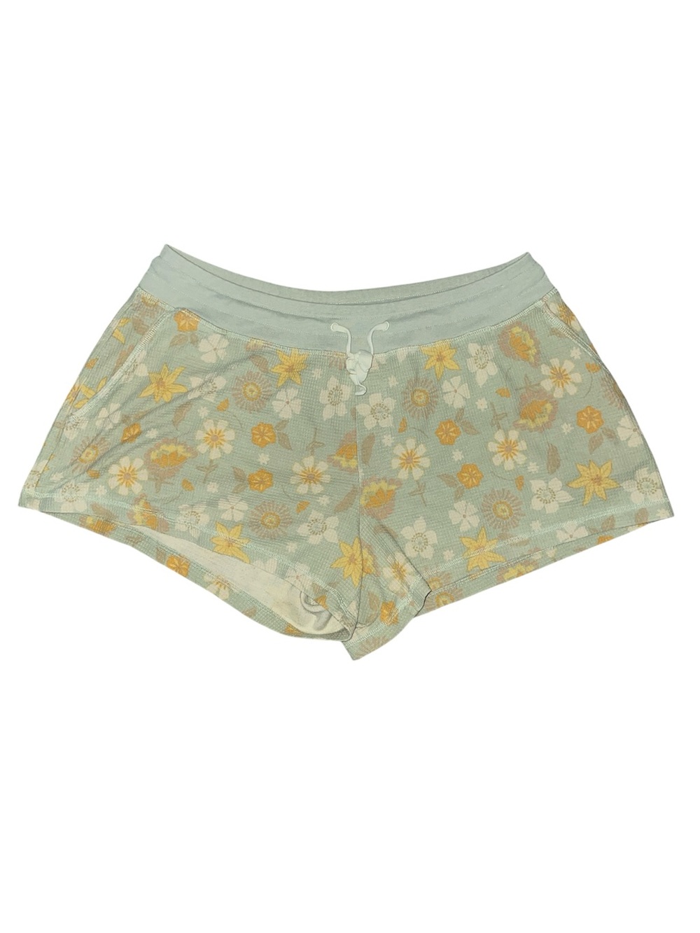 Toad and co green floral waffle knit shorts